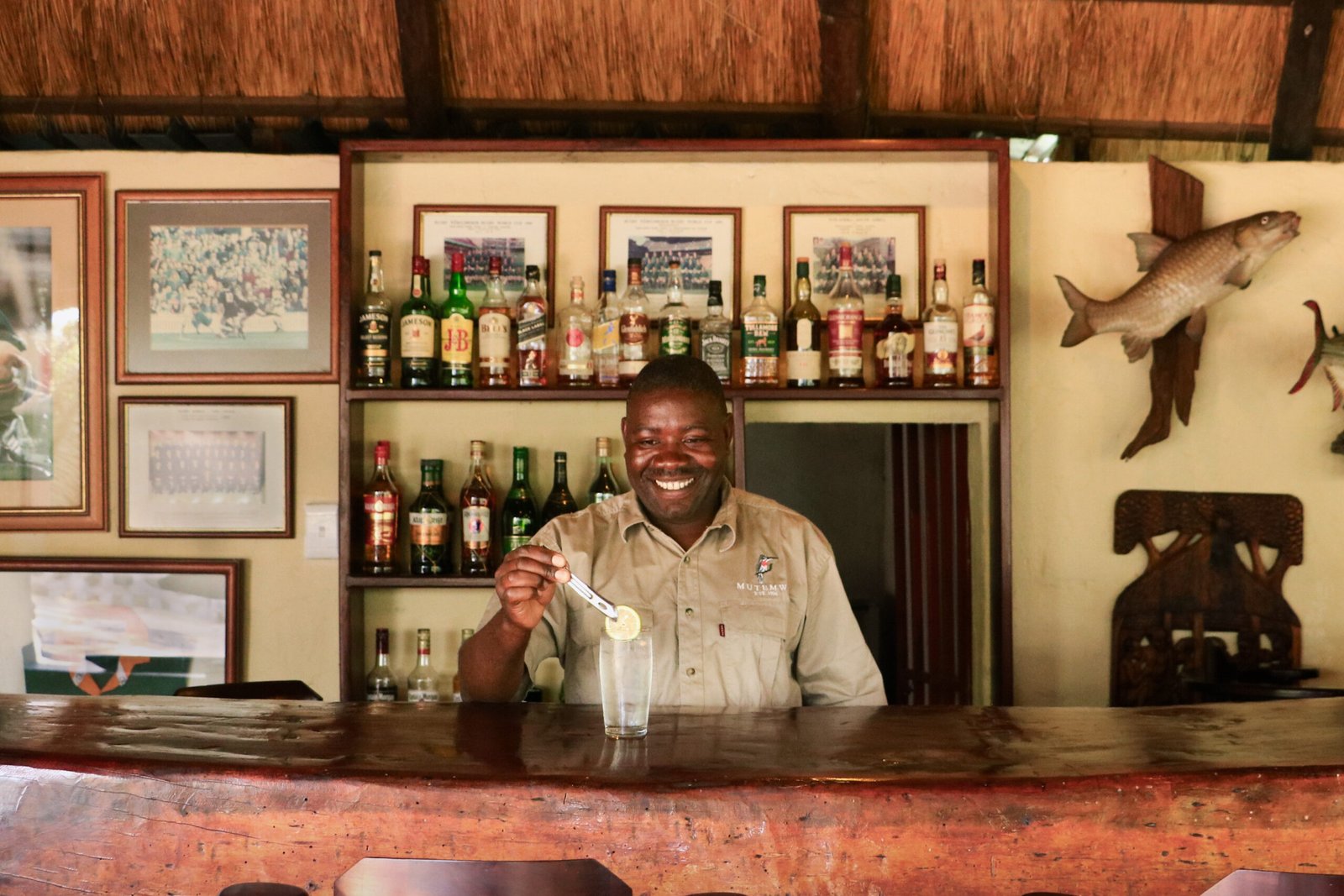 Drinks are served at the Mutemwa Bar
