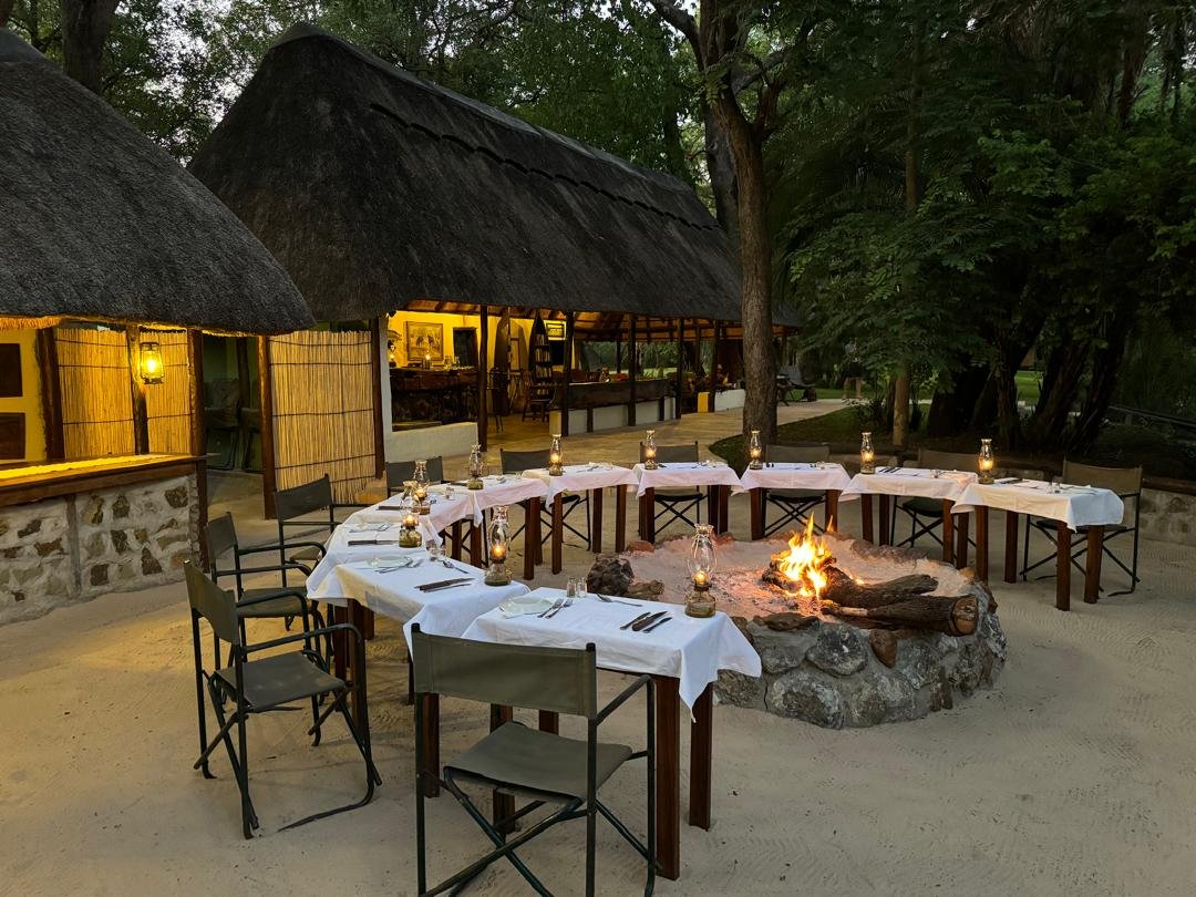 Boma dinner around the fire at Mutemwa